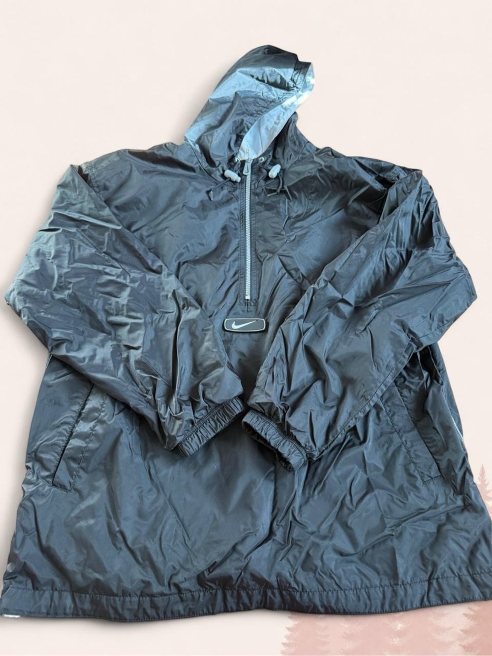 Vintage Nike Black Hooded Windbreaker Jacket – Size M